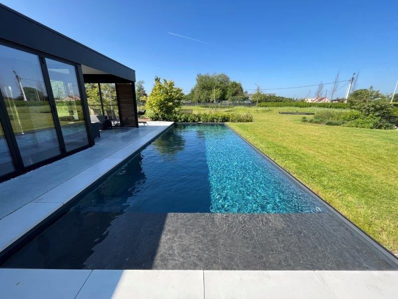 A Biotop Living Pool with an FPO anthracite grey pool liner