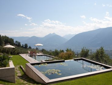 Hotel Pool in Alpine Location in South Tirol