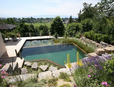 natural pool in extreme hillside location