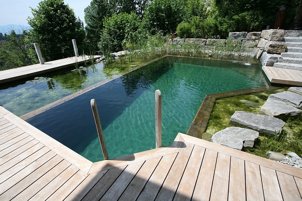natural pool in extreme hillside location