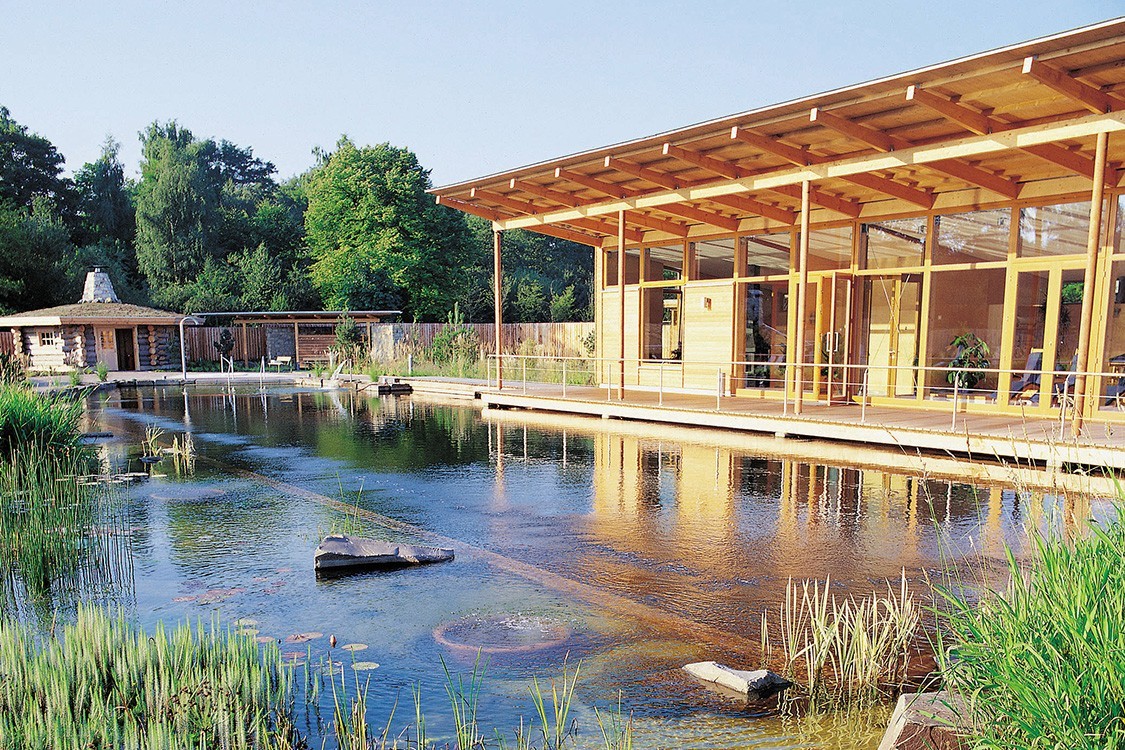 natural pool in germany with sauna